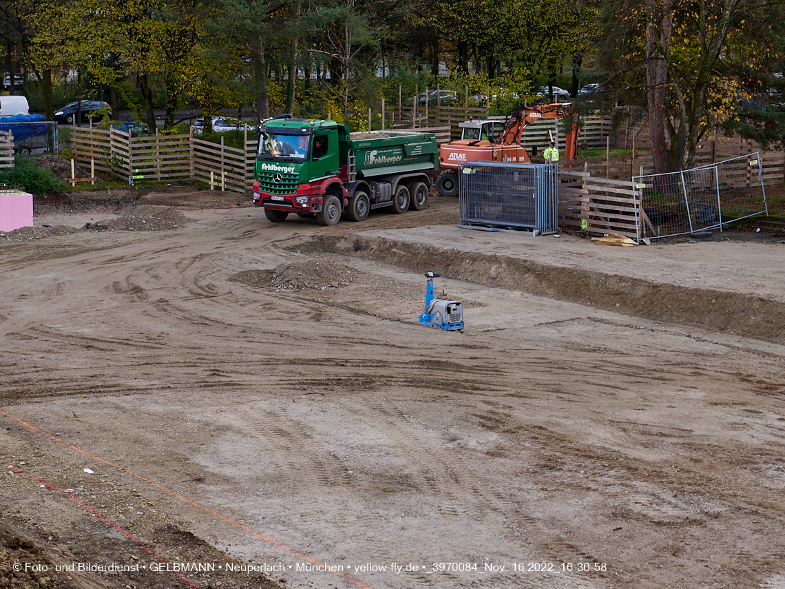 16.11.2022 - Baustelle an der Quiddestraße Haus für Kinder in Neuperlach
